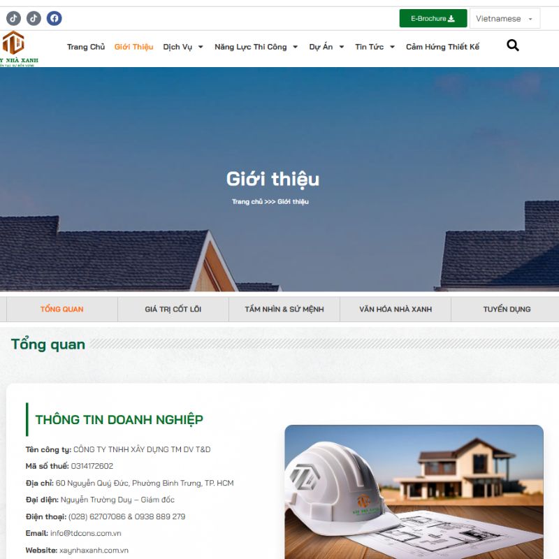 Thiết kế web lĩnh vực xây dựng