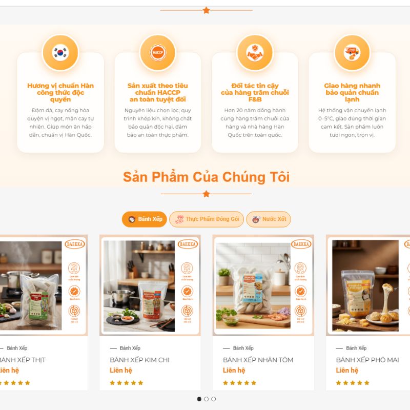 Thiết kế web lĩnh vực thực phẩm