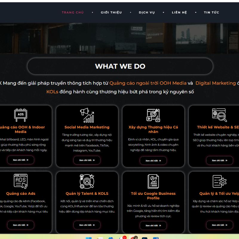 Thiết kế web lĩnh vực quảng cáo